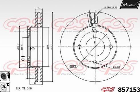 Maxtech 857153.6060 - Bremžu diski ps1.lv