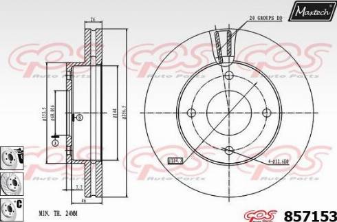 Maxtech 857153.6880 - Bremžu diski ps1.lv