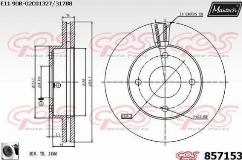 Maxtech 857153.0060 - Bremžu diski ps1.lv