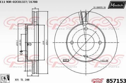 Maxtech 857153.0080 - Bremžu diski ps1.lv