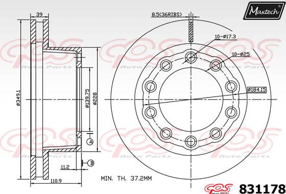 Maxtech 857153 - Bremžu diski ps1.lv