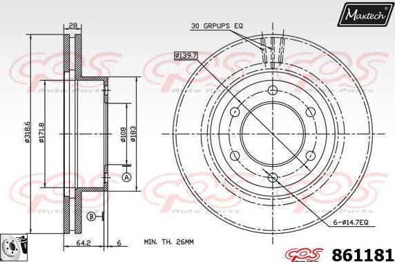 Maxtech 857157 - Bremžu diski ps1.lv