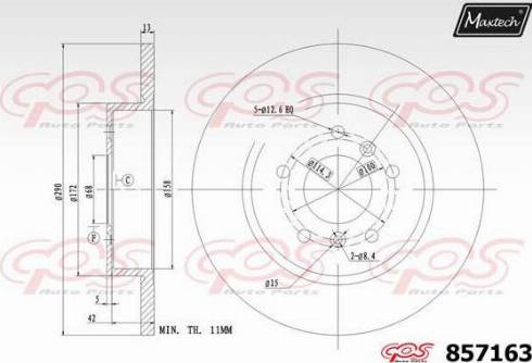 Maxtech 857163.0000 - Bremžu diski ps1.lv