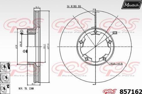 Maxtech 857162.6980 - Bremžu diski ps1.lv