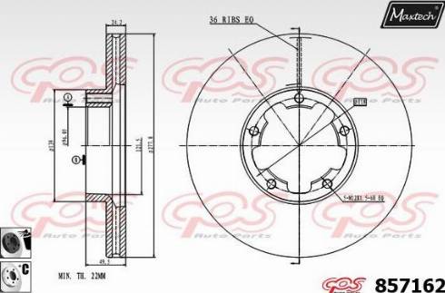 Maxtech 857162.6060 - Bremžu diski ps1.lv