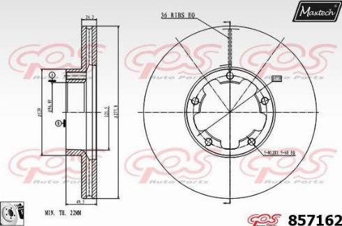 Maxtech 857162.0080 - Bremžu diski ps1.lv