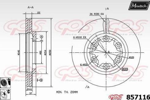 Maxtech 857116.6060 - Bremžu diski ps1.lv