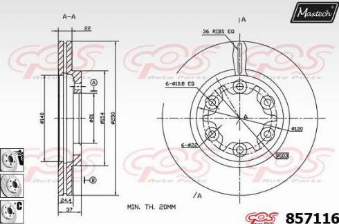 Maxtech 857116.6980 - Bremžu diski ps1.lv