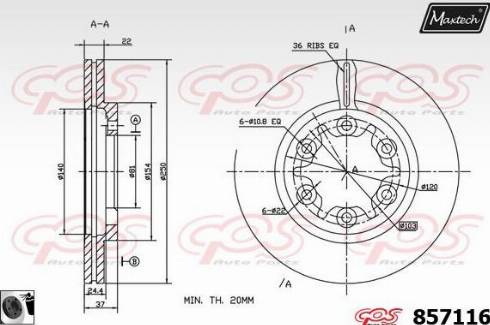 Maxtech 857116.0060 - Bremžu diski ps1.lv