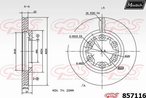 Maxtech 857116.0000 - Bremžu diski ps1.lv