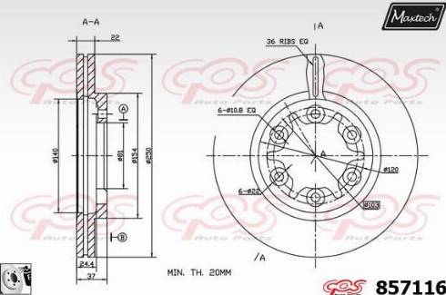 Maxtech 857116.0080 - Bremžu diski ps1.lv