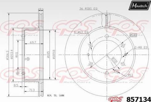 Maxtech 857134.0000 - Bremžu diski ps1.lv