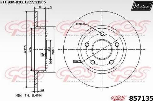 Maxtech 857135.0000 - Bremžu diski ps1.lv