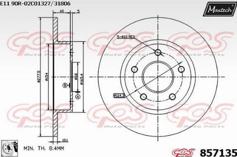 Maxtech 857135.0080 - Bremžu diski ps1.lv