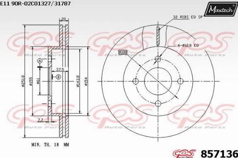 Maxtech 857136.0000 - Bremžu diski ps1.lv