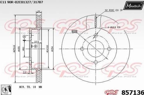 Maxtech 857136.0080 - Bremžu diski ps1.lv