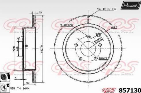 Maxtech 857130.6060 - Bremžu diski ps1.lv