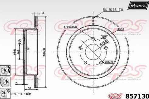 Maxtech 857130.6880 - Bremžu diski ps1.lv