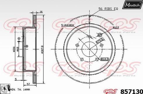 Maxtech 857130.0080 - Bremžu diski ps1.lv