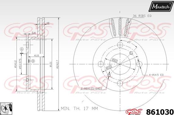 Maxtech 857131 - Bremžu diski ps1.lv