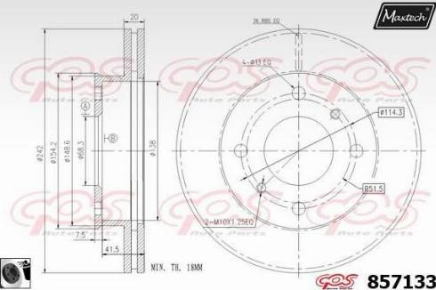 Maxtech 857133.0060 - Bremžu diski ps1.lv