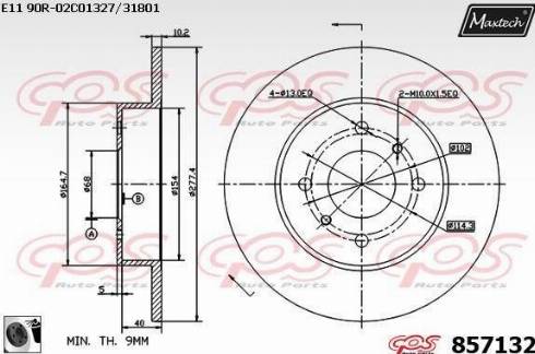 Maxtech 857132.0060 - Bremžu diski ps1.lv