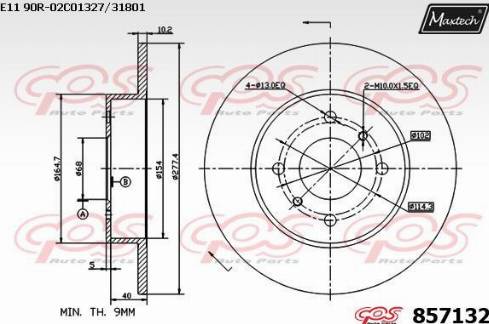 Maxtech 857132.0000 - Bremžu diski ps1.lv