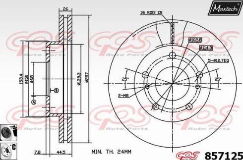 Maxtech 857125.6060 - Bremžu diski ps1.lv