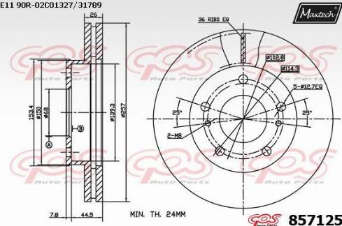 Maxtech 857125.0000 - Bremžu diski ps1.lv