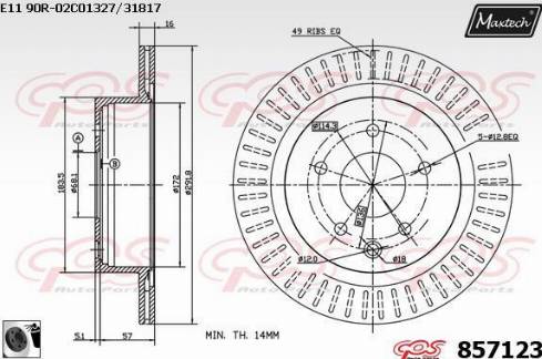 Maxtech 857123.0060 - Bremžu diski ps1.lv