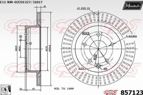 Maxtech 857123.0080 - Bremžu diski ps1.lv