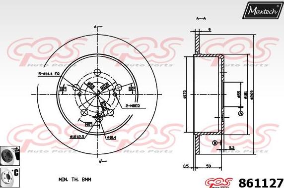 Maxtech 865509 - Bremžu diski ps1.lv