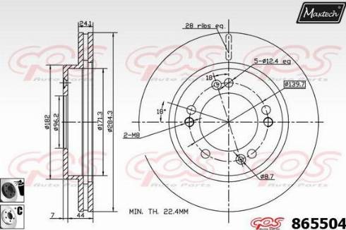 Maxtech 865504.6060 - Bremžu diski ps1.lv