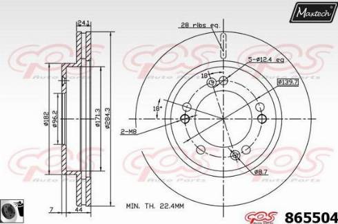 Maxtech 865504.0060 - Bremžu diski ps1.lv