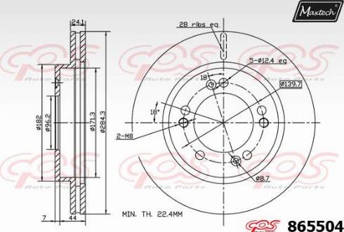 Maxtech 865504.0000 - Bremžu diski ps1.lv