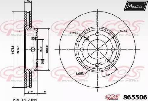 Maxtech 865506.6060 - Bremžu diski ps1.lv