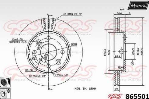 Maxtech 865501.6060 - Bremžu diski ps1.lv