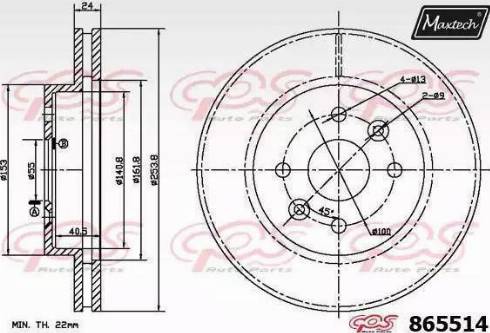 Maxtech 865514.6060 - Bremžu diski ps1.lv