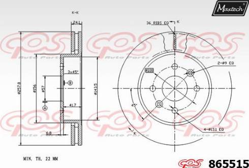 Maxtech 865515.0000 - Bremžu diski ps1.lv