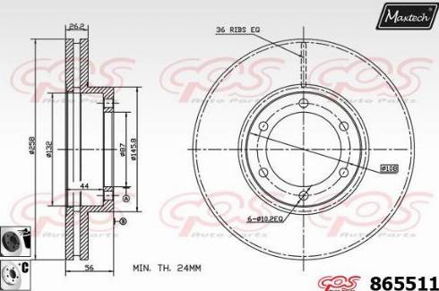 Maxtech 865511.6060 - Bremžu diski ps1.lv