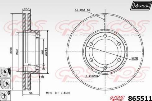 Maxtech 865511.6880 - Bremžu diski ps1.lv