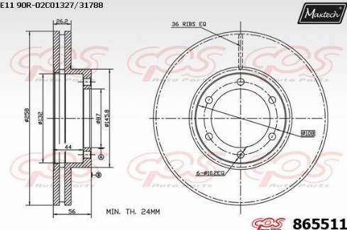 Maxtech 865511.0000 - Bremžu diski ps1.lv