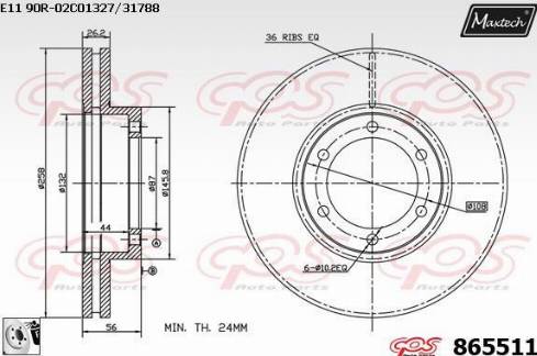 Maxtech 865511.0080 - Bremžu diski ps1.lv