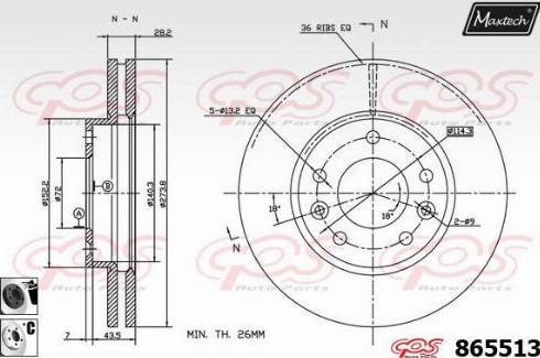 Maxtech 865513.6060 - Bremžu diski ps1.lv