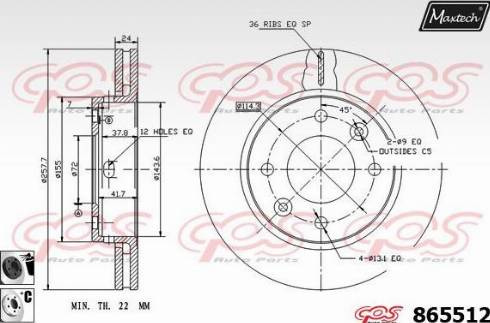 Maxtech 865512.6060 - Bremžu diski ps1.lv