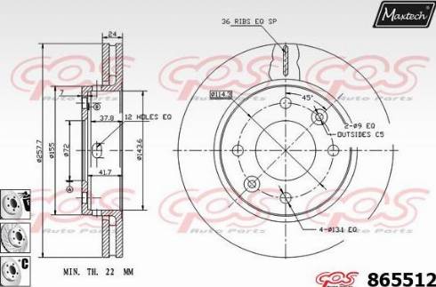 Maxtech 865512.6880 - Bremžu diski ps1.lv