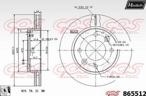 Maxtech 865512.0080 - Bremžu diski ps1.lv