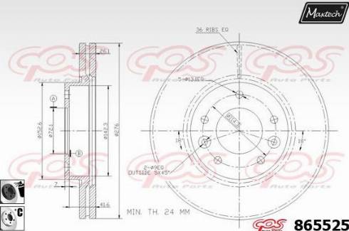 Maxtech 865525.6060 - Bremžu diski ps1.lv