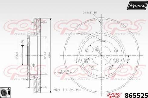 Maxtech 865525.0060 - Bremžu diski ps1.lv