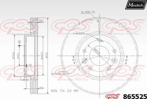 Maxtech 865525.0000 - Bremžu diski ps1.lv